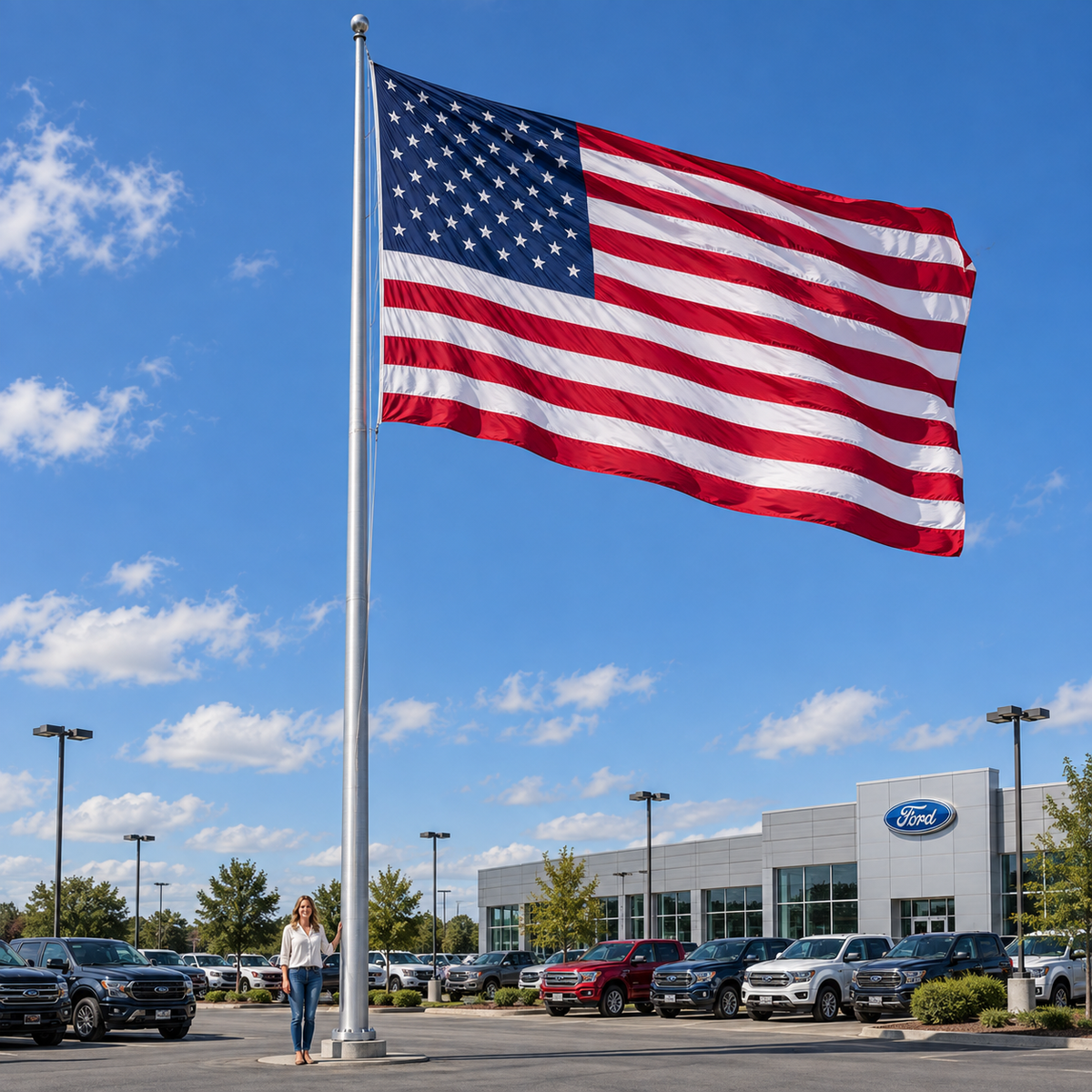Commercial Grade American Flag – 210D Embroidered Nylon